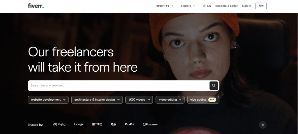 Fiverr official website homepage